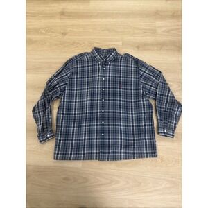 Polo Ralph Lauren Men's 3XLT Plaid Button Down Lightweight FlannelShirt Red Pony